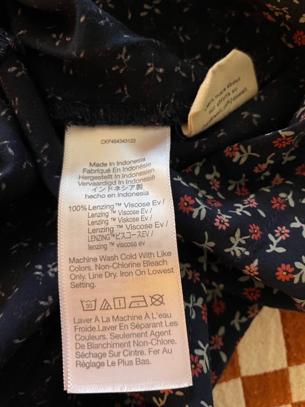 Madewell Navy Blue Floral Button-Front Midi Dress - Picture 4 of 4